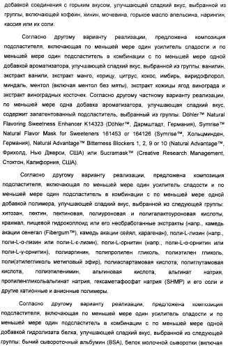 Композиции подсластителя, обладающие повышенной степенью сладости и улучшенными временными и/или вкусовыми характеристиками (патент 2459435)