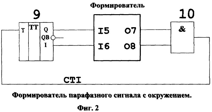 Формирователь парафазного сигнала с низким активным уровнем входа управления (патент 2475952)