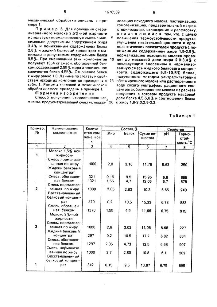 Способ получения стерилизованного молока (патент 1676569)