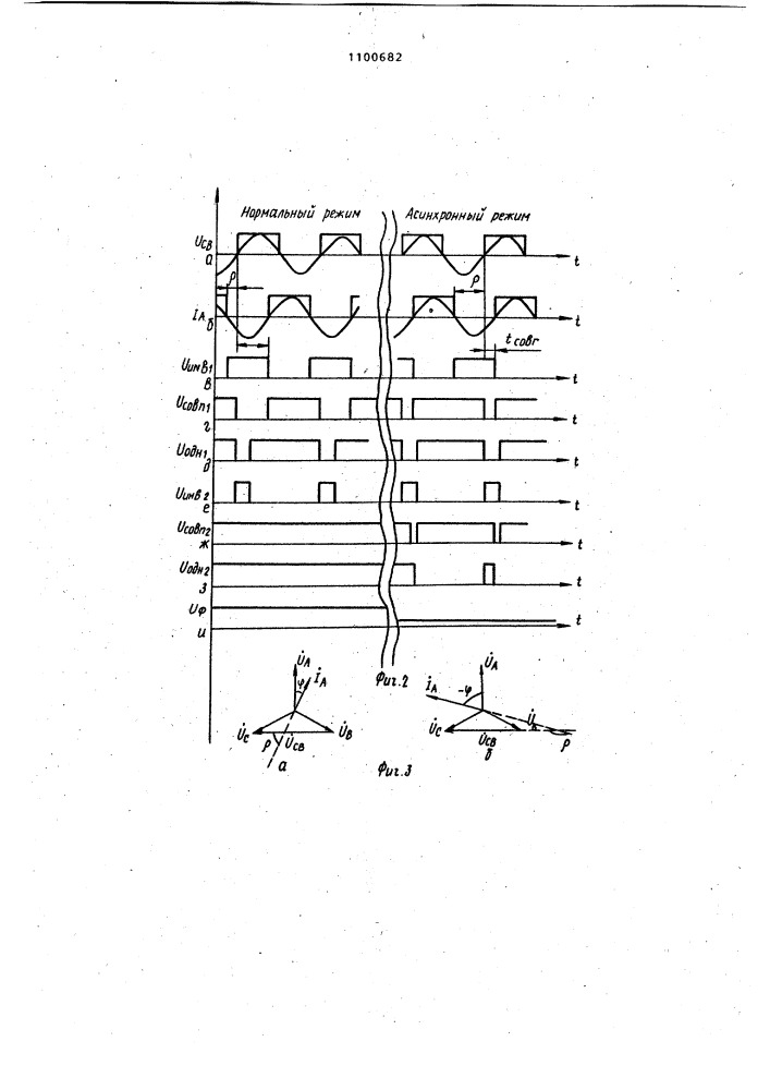 Устройство выявления асинхронного режима синхронной машины (патент 1100682)
