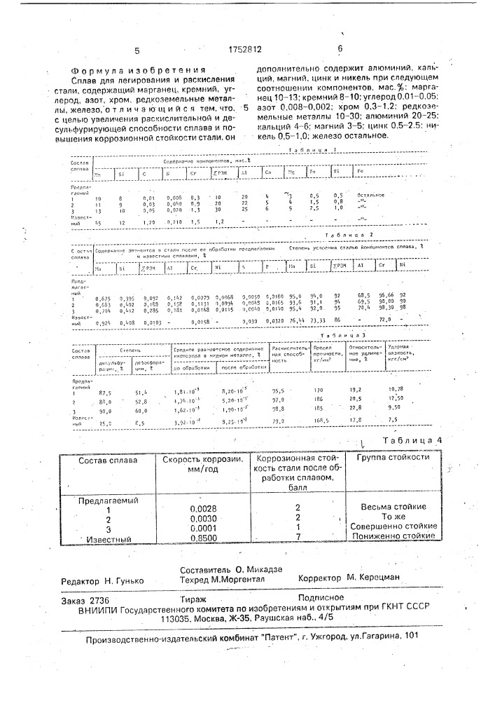 Сплав для легирования и раскисления стали (патент 1752812)