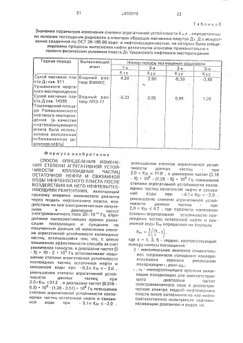 Способ определения изменения степени агрегативной устойчивости коллоидных частиц остаточной нефти и связанной воды нефтеносного пласта после воздействия на него нефтевытесняющими реагентами (патент 2003079)