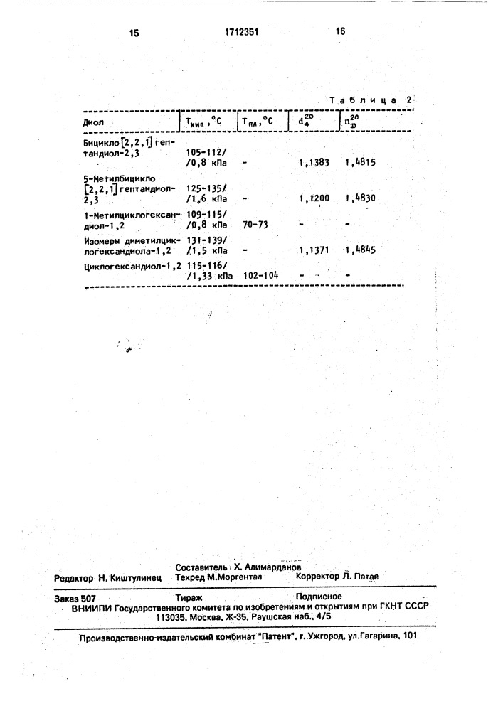 Способ получения циклических диолов (патент 1712351)