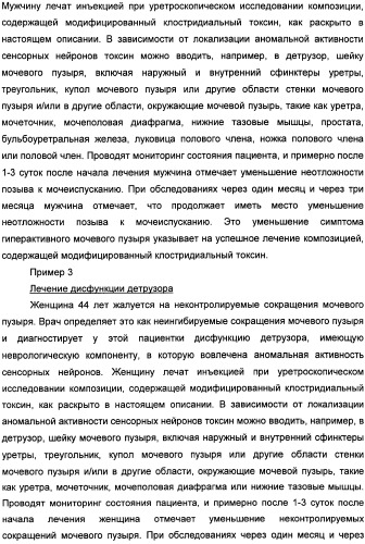 Способы лечения мочеполовых-неврологических расстройств с использованием модифицированных клостридиальных токсинов (патент 2491086)