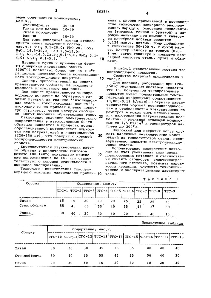 Токопроводящее покрытие (патент 863564)