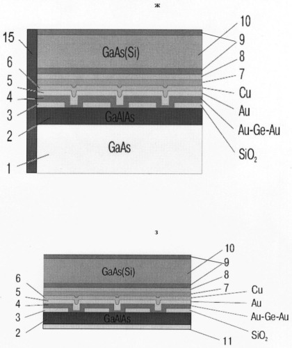 Способ изготовления тонкопленочного полупроводникового лазера на основе тонкой многопроходной излучающей p-n-гетероструктуры (патент 2381604)