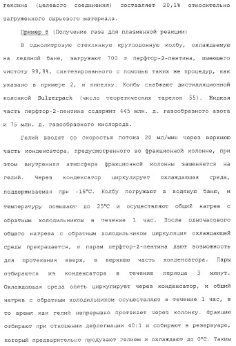 Газ для плазменной реакции, способ его получения, способ изготовления электрической или электронной детали, способ получения тонкой фторуглеродной пленки и способ озоления (патент 2310948)