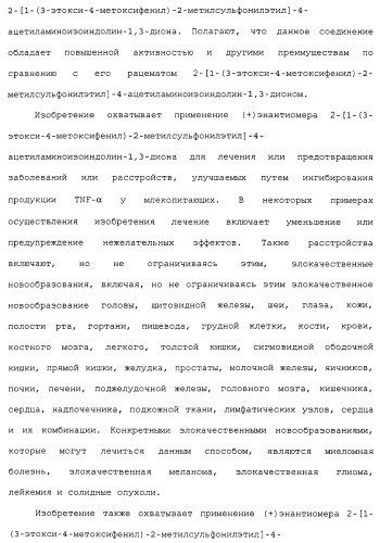 Твердые формы, содержащие (+)-2-[1-(3-этокси-4-метоксифенил)-2-метилсульфонилэтил]-4-ацетиламиноизоиндолин-1, 3-дион, их композиции и применение (патент 2471782)