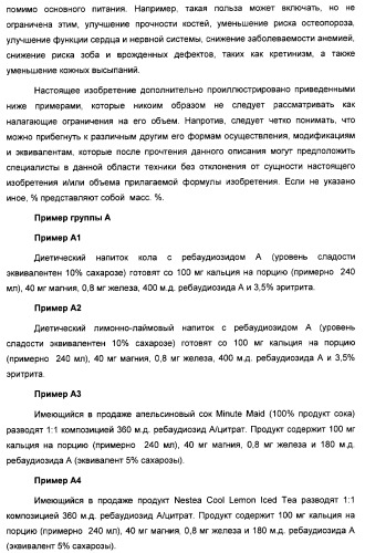 Композиция интенсивного подсластителя с минеральным веществом и подслащенные ею композиции (патент 2417031)