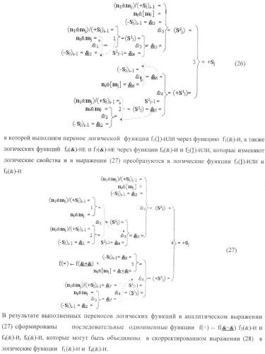 Функциональная структура параллельного позиционно-знакового сумматора f(+/-) для комбинационного умножителя, в котором выходные аргументы частичных произведений представлены в формате двоичной системы счисления f(2n) (варианты) (патент 2380740)