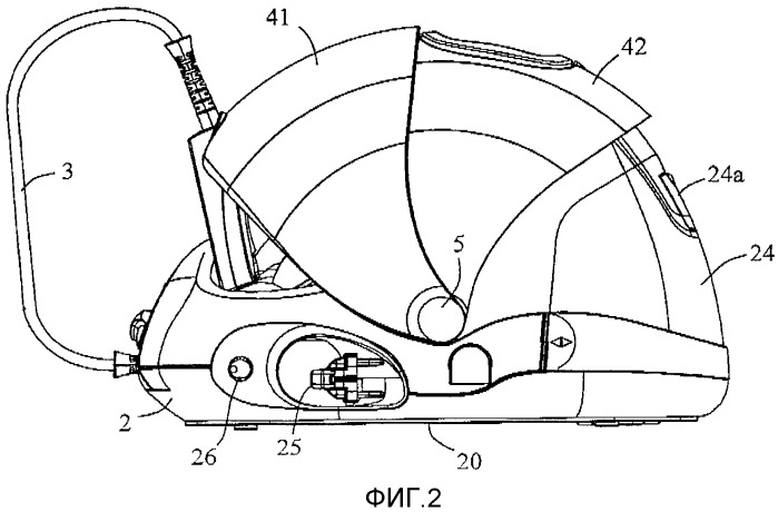 Гладильный аппарат, включающий в себя утюг и портативное основание, оснащенное защитной крышкой (патент 2372428)
