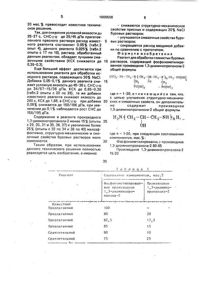 Реагент для обработки глинистых буровых растворов (патент 1666508)