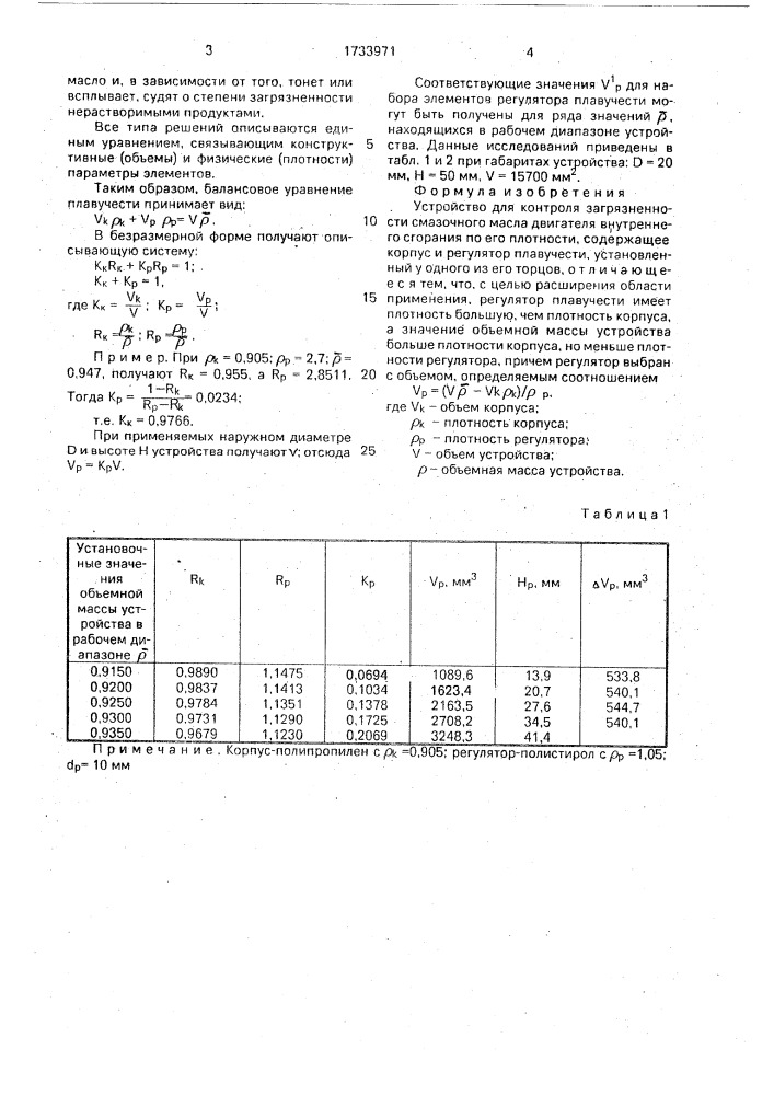 Устройство для контроля загрязненности смазочного масла (патент 1733971)