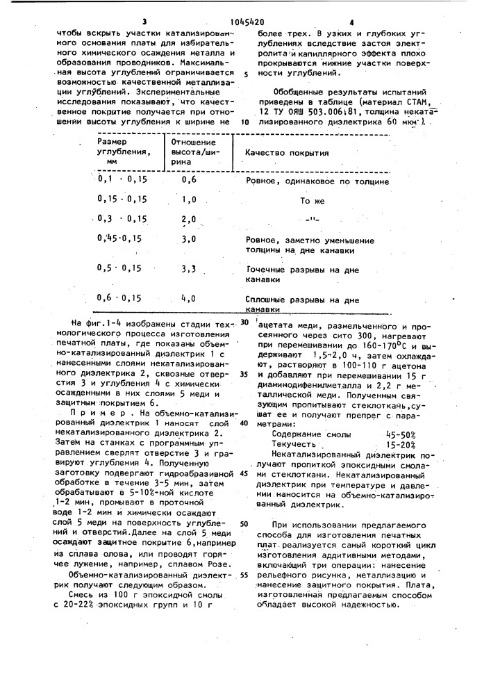 Способ изготовления печатной платы (патент 1045420)