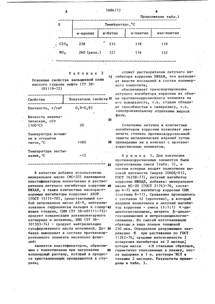 Состав противокоррозионного элемента (патент 1086772)