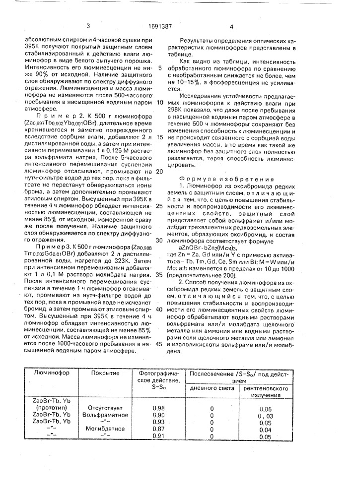Люминофор из оксибромида редких земель с защитным слоем и способ его получения (патент 1691387)