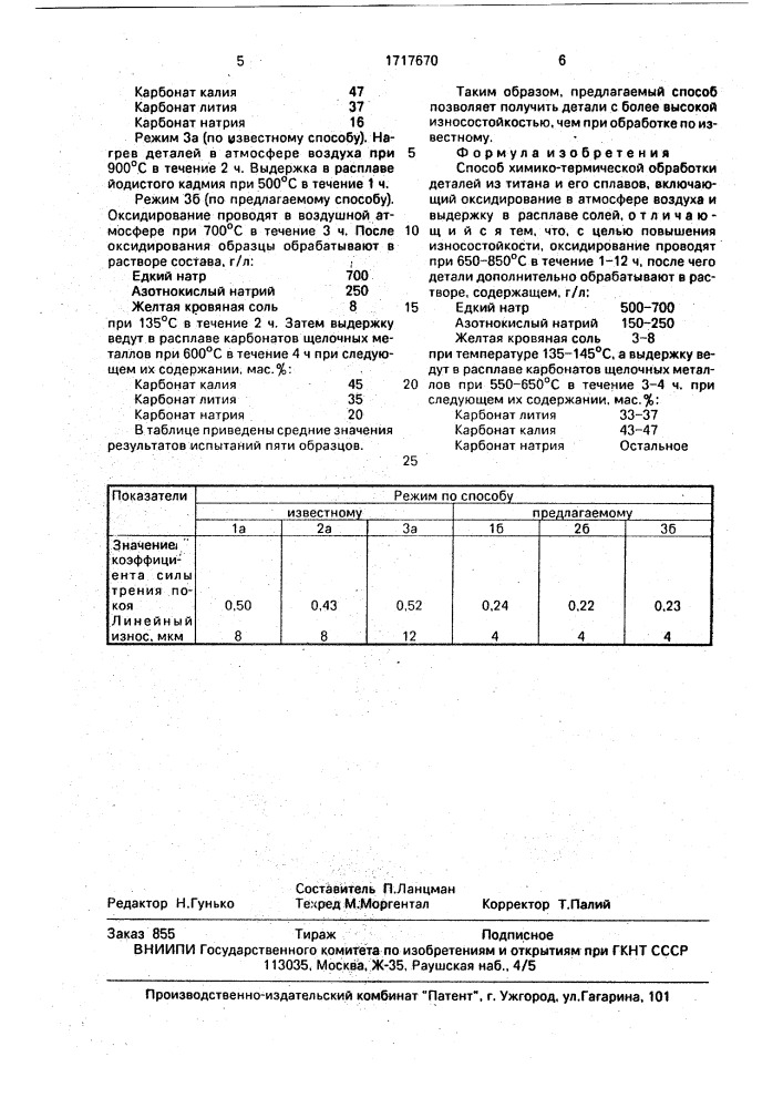 Способ химико-термической обработки деталей из титана и его сплавов (патент 1717670)