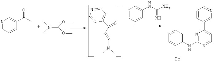 Способ получения 2-ариламино-4-гетарилпиримидинов (патент 2486180)