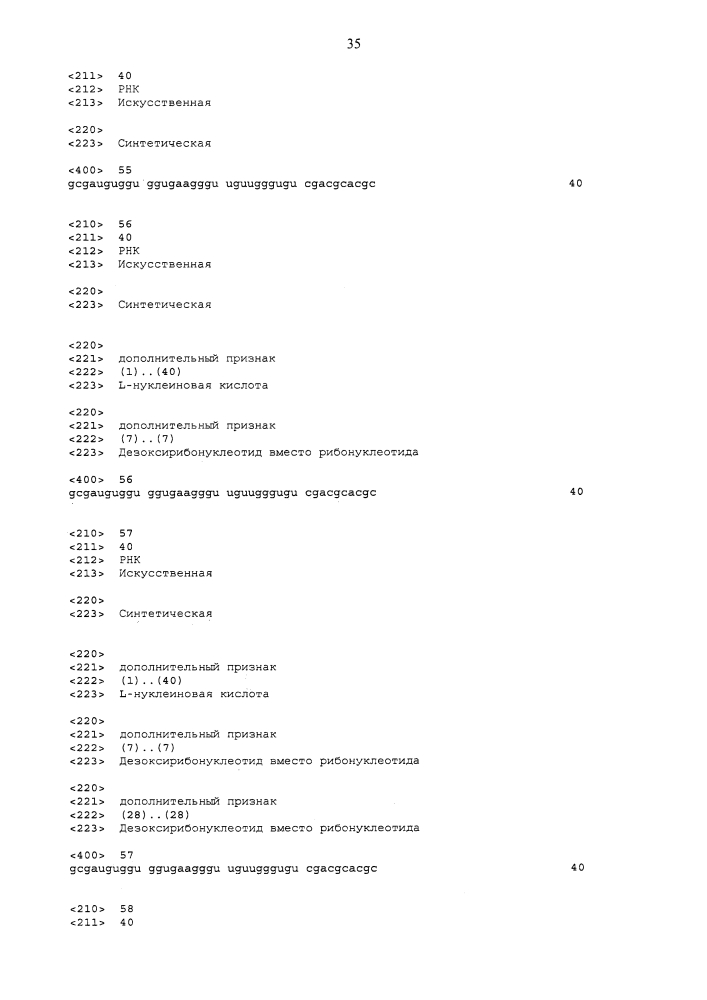 Новые связывающие c5a нуклеиновые кислоты (патент 2645261)