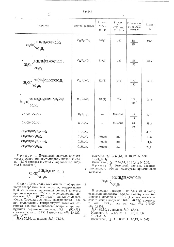 Способ получения уретановых ацеталей (патент 544648)