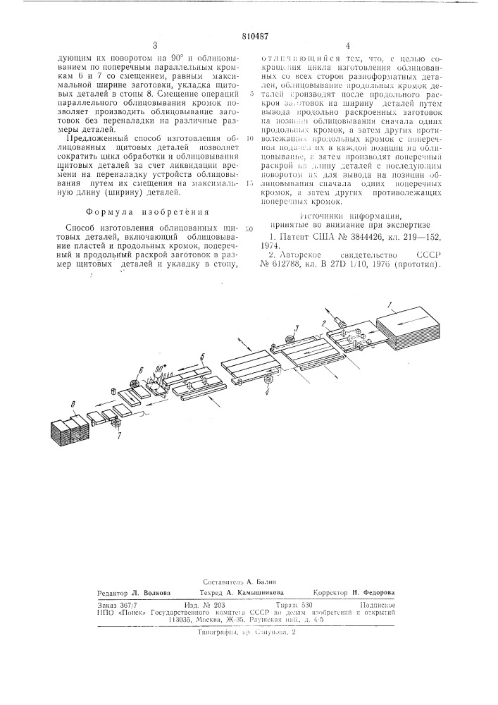 Способ изготовления облицованныхщитовых деталей (патент 810487)