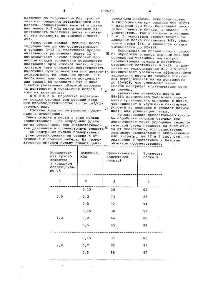 Способ обработки осадков сточных вод (патент 1096238)