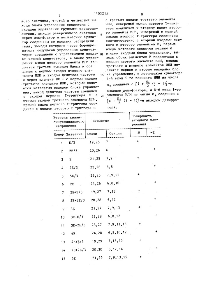 Статический преобразователь с устройством для его управления (патент 1403215)