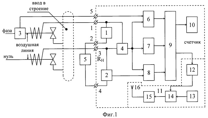 Способ измерения электрической энергии в двухпроводных сетях с защитой от хищения и устройство для его осуществления (патент 2439588)