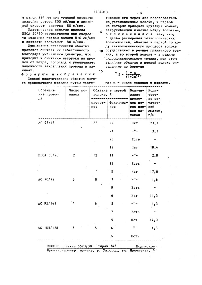 Способ пластического обжатия витого проволочного изделия (патент 1434013)