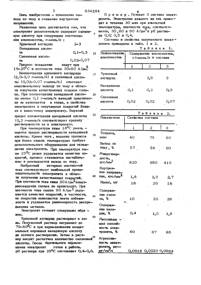 Электролит для осаждения покрытийиз сплава ha ochobe xpoma (патент 834264)