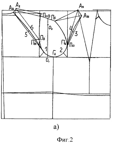 Способ построения шаблона рукава реглан (патент 2438538)