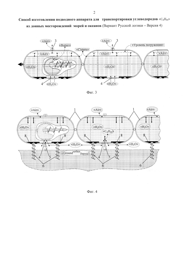 Способ изготовления подводного аппарата для транспортировки углеводородов "cnhm" из донных месторождений морей и океанов (вариант русской логики - версия 4) (патент 2600269)