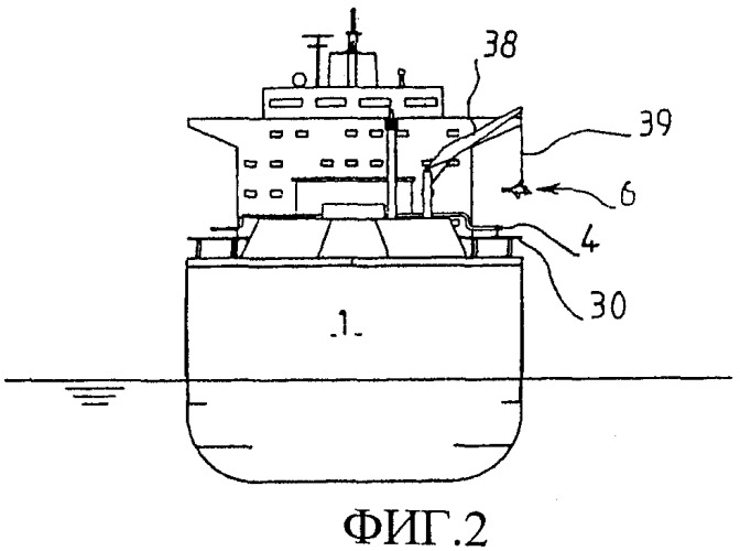 Устройство для присоединения конца деформируемого трубопровода, предназначенного для перекачки жидкости, в неподвижный трубопровод, такой как коллекторный трубопровод корабля (патент 2435696)