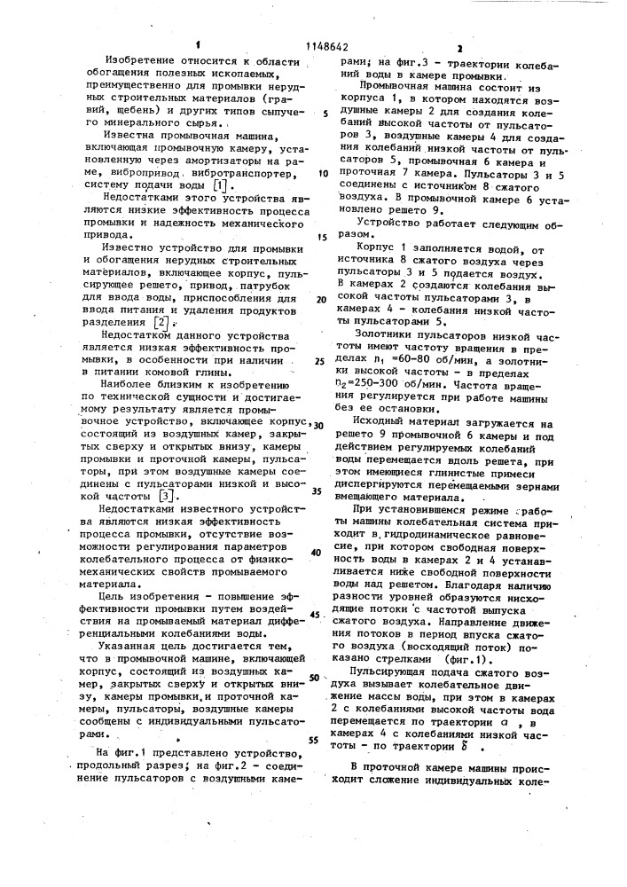 Промывочная машина (патент 1148642)