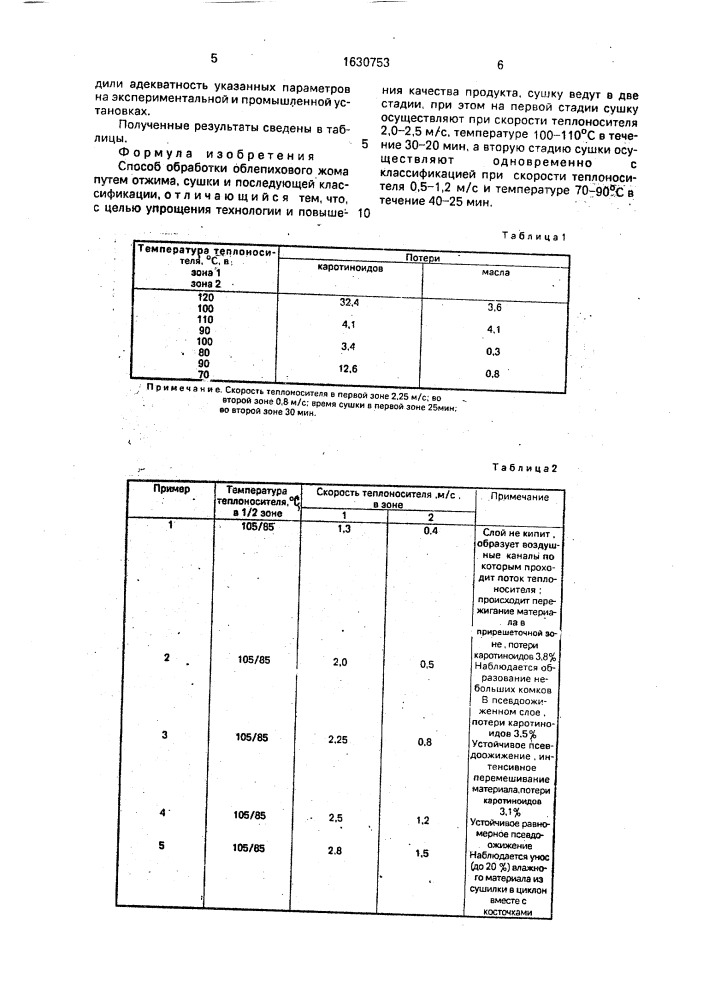 Способ обработки облепихового жома (патент 1630753)