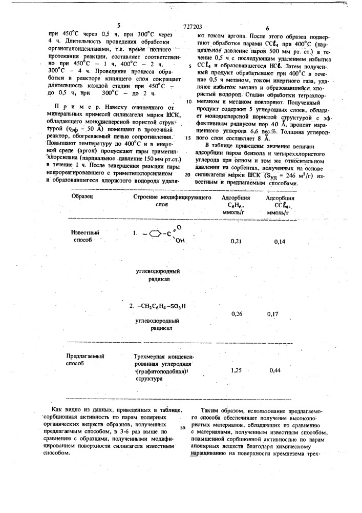 Способ получения сорбента (патент 727203)