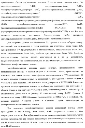 Днк, кодирующая модифицированное антитело или соединение с активностью агониста тро, способ их получения и животная клетка или микроорганизм, их продуцирующие (патент 2422528)