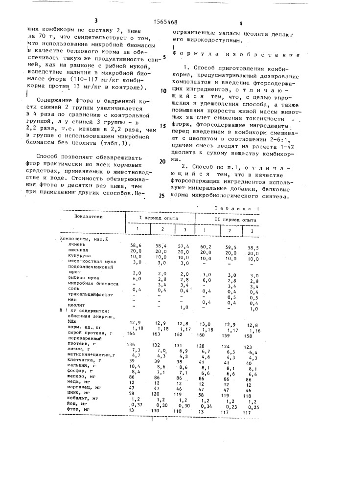 Способ приготовления комбикорма (патент 1565468)