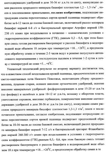 Способ возделывания яровой пшеницы предпочтительно в зоне светло-каштановых почв нижнего поволжья (варианты) (патент 2348137)