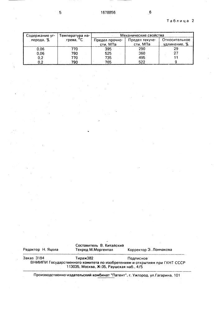 Способ термической обработки низкоуглеродистой стали (патент 1678856)