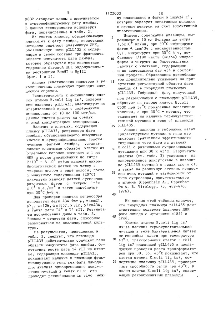 Рекомбинантная плазмидная днк @ 435,кодирующая синтез днк- лигазы фага т 4.способ ее конструирования и штамм @ . @ вкм в-1449-продуцент днк-лигазыфага т4 (патент 1122003)