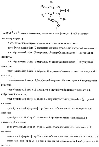 Производные 2-сульфанилбензимидазол-1-илуксусной кислоты в качестве антагонистов crth2 (патент 2409569)