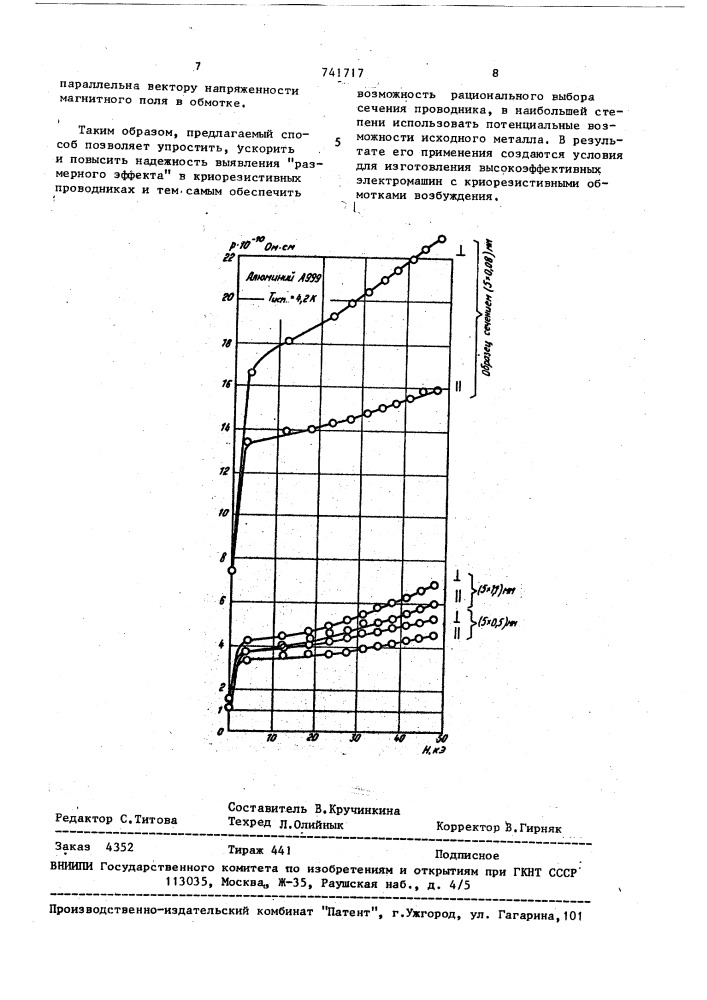 Способ выявления "размерного эффекта" в криорезистивных проводниках (патент 741717)