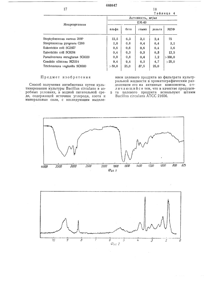 Способ получения антибиотика (патент 440847)