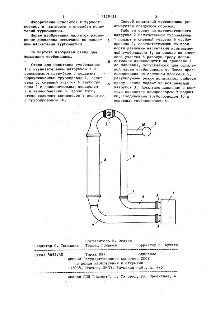 Способ испытаний турбомашины (патент 1179131)