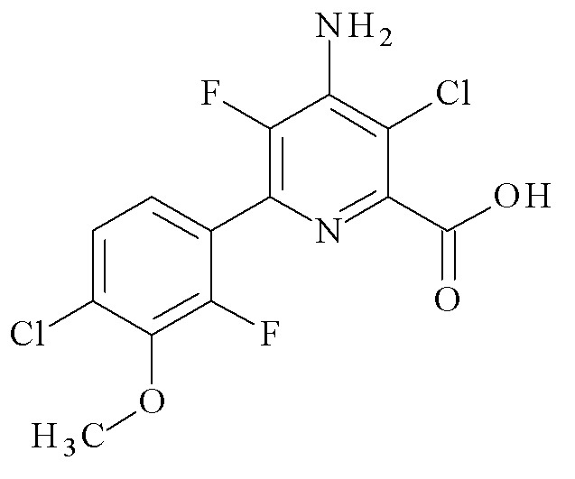 Гербицидные композиции, содержащие 4-амино-3-хлор-5-фтор-6-(4-хлор-2-фтор-3-метоксифенил)пиридин-2-карбоновую кислоту (патент 2629256)