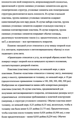 Пластина, содержащая кубические уголковые элементы, и световозвращающее покрытие (патент 2349941)