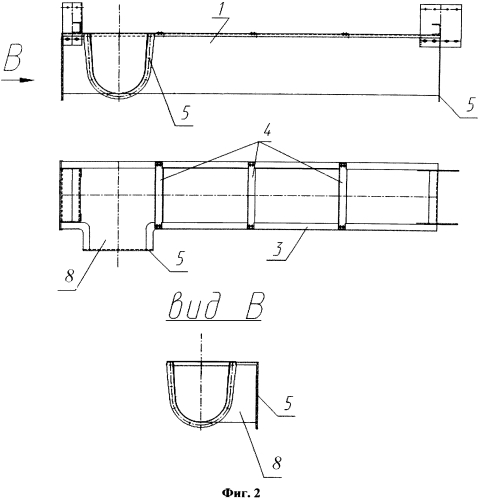Лоток водоотводный подвесной из полимерных композиционных материалов (варианты) (патент 2557582)