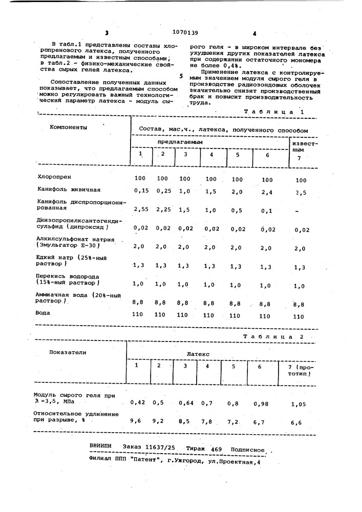 Способ получения хлорпренового латекса (патент 1070139)