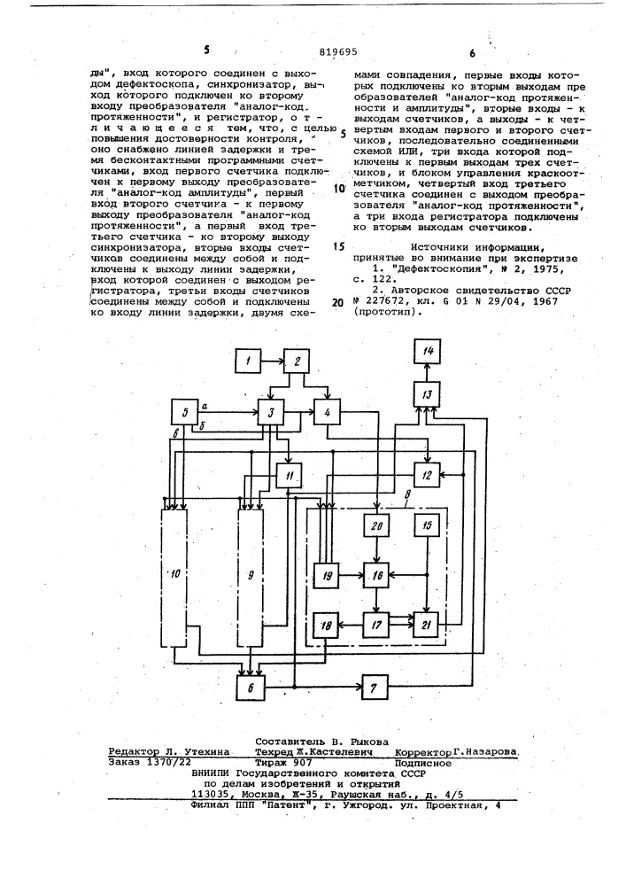 Устройство для ультразвуковогоконтроля сварных соединений (патент 819695)